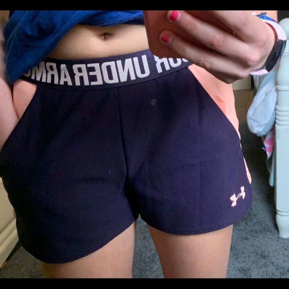 Under Armour Pink and Purple Shorts with pockets